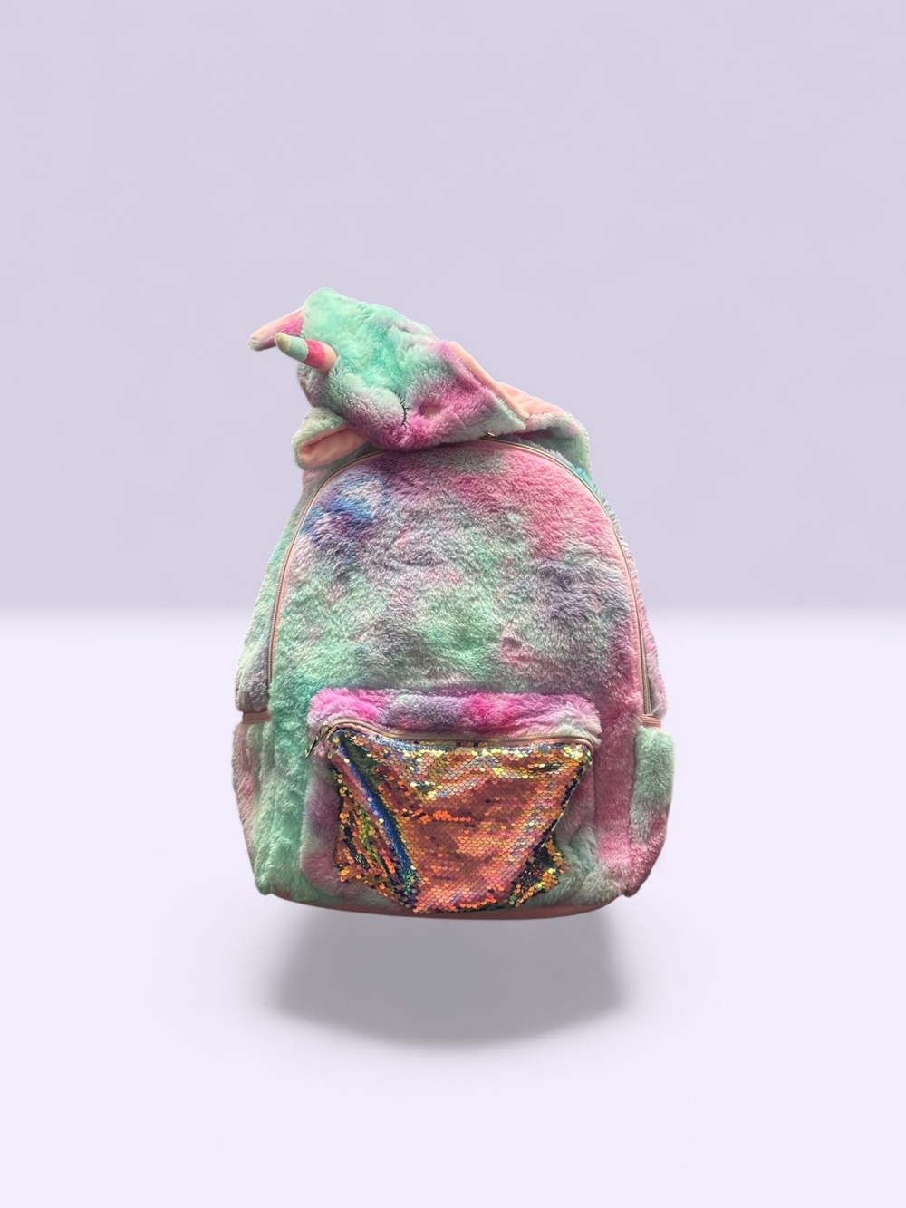 Under One Sky Pastel Tie-Dye Unicorn Plush Backpack with Sequin Pocket